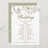 Tijdlijn trouwdatum wit bloemmotief programma (Voorkant / Achterkant)