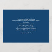 Tijdlijn trouwreceptie marineblauw programma (Achterkant)