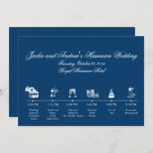 Tijdlijn trouwreceptie marineblauw programma (Voorkant / Achterkant)