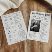 Tijdlijn van het trouwprogramma met krantenfoto's kaart