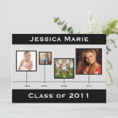 Tijdlijn zwarte en grijze Afstuderen Aankondiging (Staand voorkant)