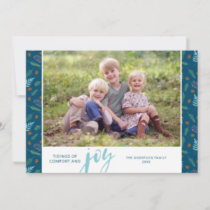 Tijdlijnen van Comfort & Joy   Foto Kerstmis Feestdagenkaart