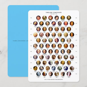 Tijdlijnkaart voor componisten feestdagenkaart