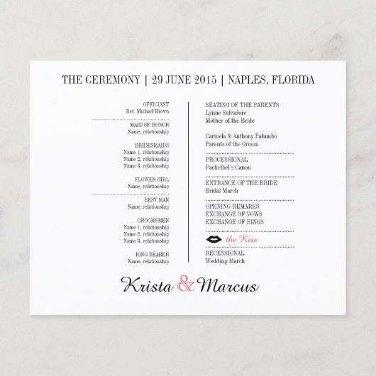 Tijdlijnprogramma Icon Wedding (Achterkant)