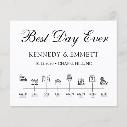 Tijdlijnprogramma voor de legante bruiloft (Voorkant)