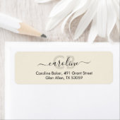 Tijdloos — Antiek wit monogram adreslabel Etiket (Insitu)