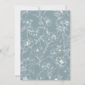 Tijdloos Bloemen Blauw Tweeling Baby shower Kaart (Achterkant)