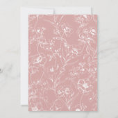 Tijdloos Bloemen Roze Tweeling Baby shower Kaart (Achterkant)