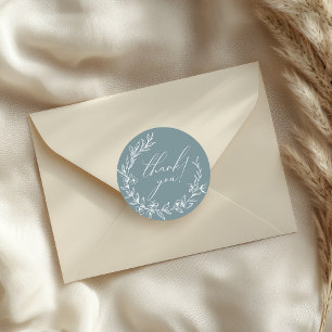 tijdloos bloemenblauw Baby shower Ronde Sticker