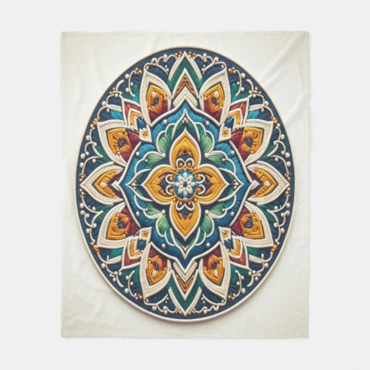 Tijdloos borduurwerk #2 fleece deken (Voorkant)