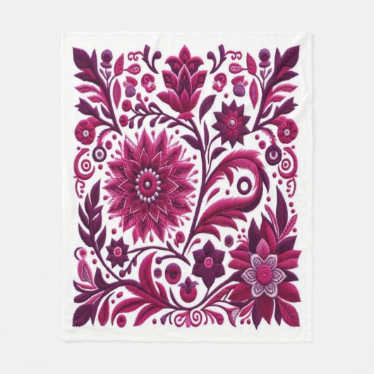 Tijdloos borduurwerk #8 fleece deken (Voorkant)