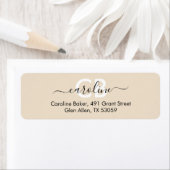 Tijdloos - Elegant Cream Monogram Adreslabel Etiket (Insitu)