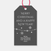 Tijdloos - Elegant Grey Christmas Photo Gift Label Cadeaulabel (Voorkant)