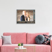 Tijdloos Elegant Landelijk Houten Script Trouwfoto Canvas Afdruk (Insitu (Woonkamer))