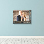 Tijdloos Elegant Landelijk Houten Script Trouwfoto Canvas Afdruk (Insitu (Houten vloer))
