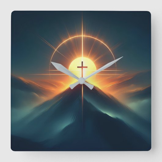 Tijdloos geloof vierkante klok (Voorkant)