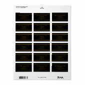 Tijdloos Goud ZWART Classic Gepersonaliseerd Etiket (Full Sheet)