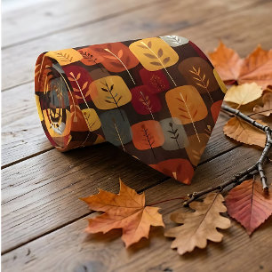Tijdloos herfstbos heren stropdas