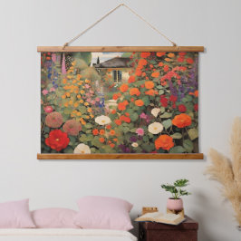 Tijdloos huisje olieverfschilderij hangend wandkleed