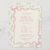 Tijdloos lint bruidsdouche uitnodiging (Voorkant / Achterkant)