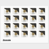 Tijdloos marmer monogram vierkante sticker (Vel)