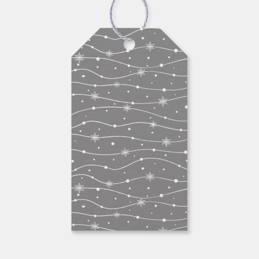 Tijdloos - Medium grijs - Sneeuwvlok cadeau Labels Cadeaulabel (Achterkant)