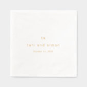 Tijdloos Monogram Moderne bruiloft Folie Servetten (Voorkant)