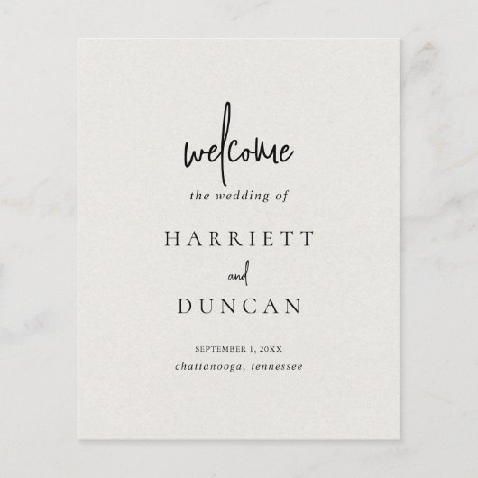 Tijdloos Neutraal Beige Elegant Trouwprogramma (Voorkant)