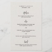 Tijdloos Neutraal Beige Elegant Wedding Menu (Voorkant)