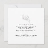 Tijdloos potlood bloemenwit vierkant Vrijgezellenf Kaart (Achterkant)