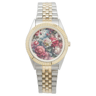Tijdloos Roos Bloemencharme Horloge