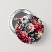 Tijdloos Roos Bloemencharme Ronde Button 5,7 Cm (Voorkant /achterkant)
