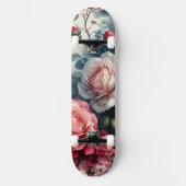 Tijdloos Roos Bloemencharme Skateboard (Voorkant)