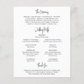 Tijdloos zwart-wit elegant huwelijksprogramma (Achterkant)