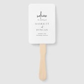 Tijdloos zwart-wit elegant huwelijksprogramma handwaaier (Voorkant)