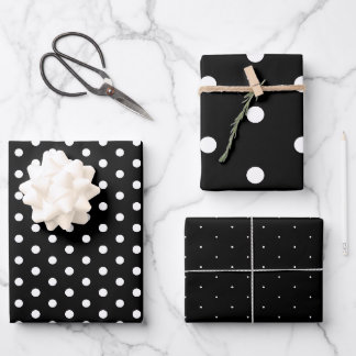 Tijdloos Zwart Wit Polka Dot Gift Wrapping Paper