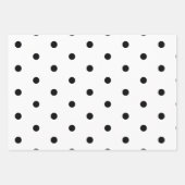 Tijdloos Zwart Wit Polka Dot Gift Wrapping Paper (Voorkant 2)