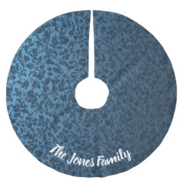 Tijdloze Blauwe Bloemen Victoriaans Ontwerp Kerst Kerstboom Rok