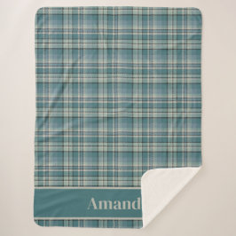 Tijdloze Blauwgroen Green Plaid Gezellige Kunst Sherpa Deken