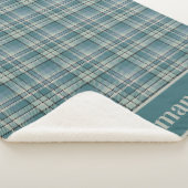 Tijdloze Blauwgroen Green Plaid Gezellige Kunst Sherpa Deken (3/4)