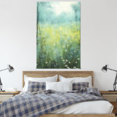 Tijdloze bloei: Abstracte  bloemolieverf Canvas Afdruk (Insitu (Slaapkamer))