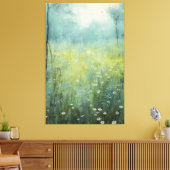 Tijdloze bloei: Abstracte  bloemolieverf Canvas Afdruk (Insitu (Woonkamer))