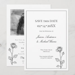 Tijdloze bloei met foto Save The Date Kaart