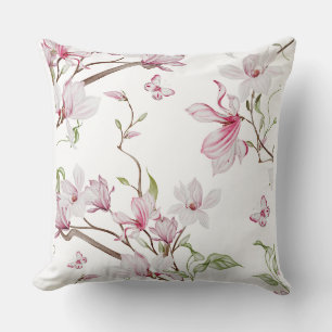 Tijdloze Bloeiende Roze Bloemen Mooie Ontwerp Kussen