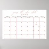 Tijdloze Bloemen Baby shower Guess Datum Poster (Voorkant)