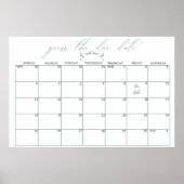 Tijdloze Bloemen Baby shower Guess Datum Poster (Voorkant)