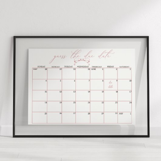 Tijdloze Bloemen Baby shower Guess Datum Poster