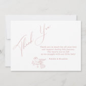 Tijdloze Bloemen Roze Baby Aankondiging (Achterkant)