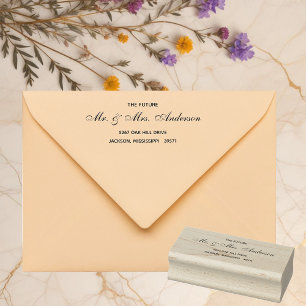 Tijdloze bloemenrustieke bruiloft 	rubberstempel