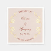 Tijdloze bloemenrustieke bruiloft servet (Voorkant)